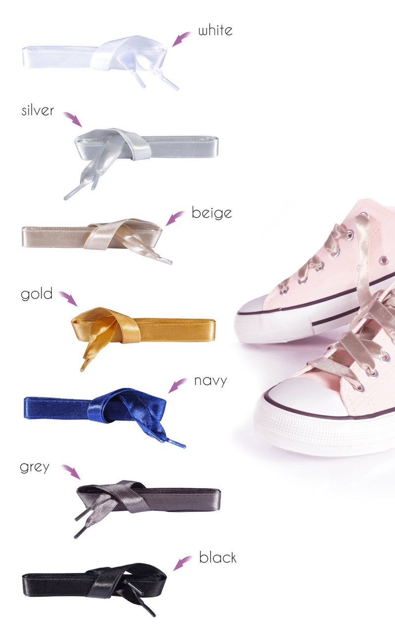 Kaps Satin Ribbon Shoe Laces for Sneakers Trainers Casual Shoes, Quality and Durable, Many Colours and Lenghts, 1 pair (90 cm - 36 inch - 5 to 6 eyelet pairs/Black) - Image 2